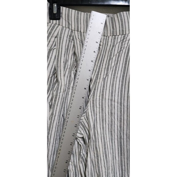 GAP Linen Cotton Blend Capri Striped Pants High Rise Line Sage - Size 6 - Picture 8 of 16